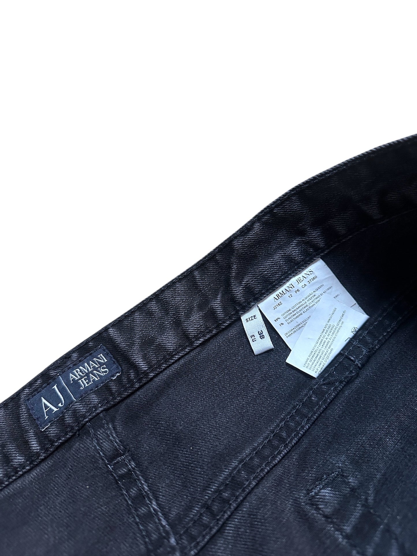 Armani Jeans Baggy Vintage Schwarz Hose Adler Größe 38