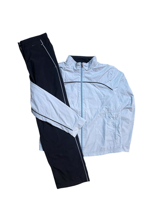 Nike Vintage Tracksuit Trainingsanzug Swoosh Sport Blau Schwarz L