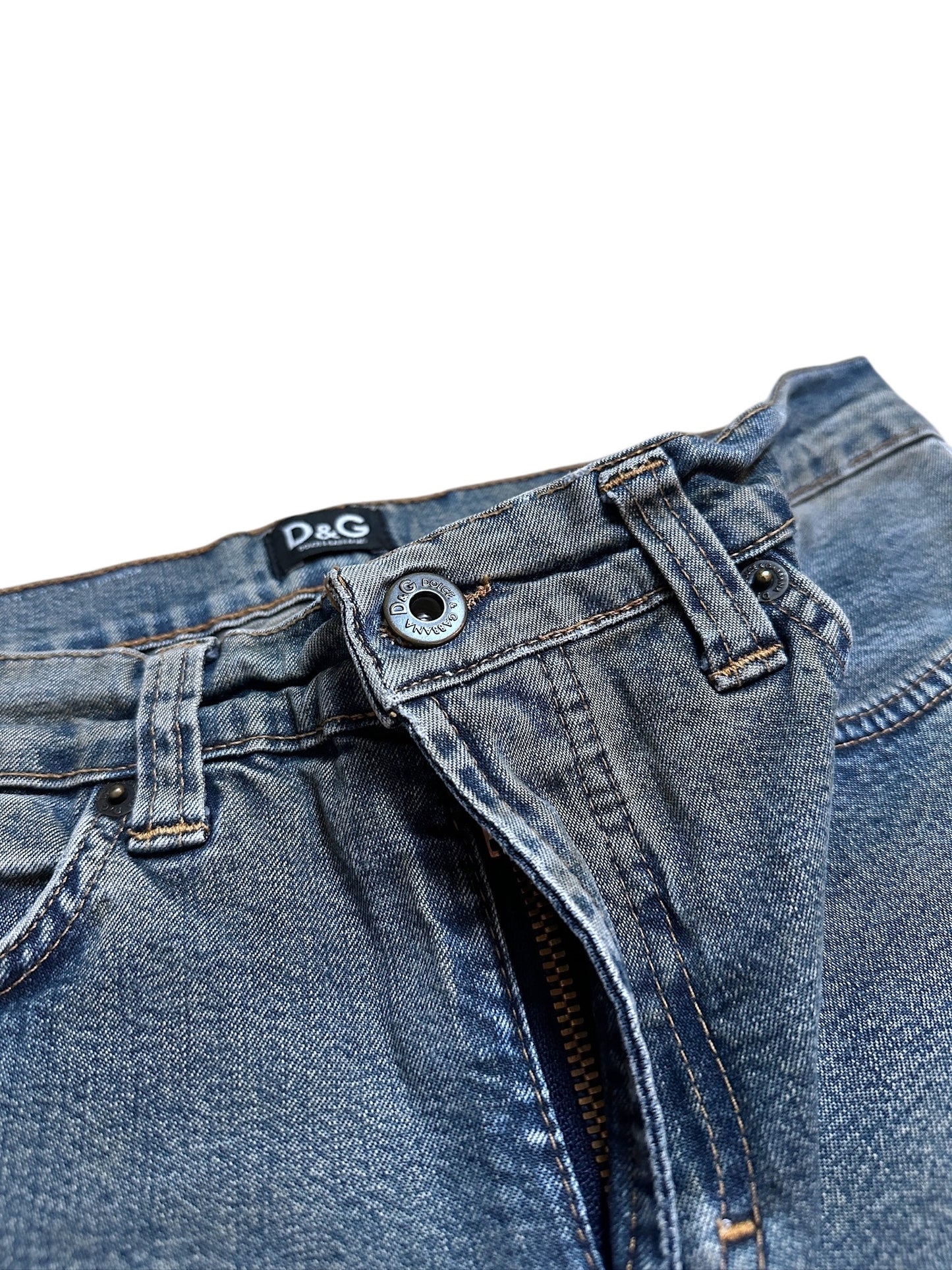 Dolce & Gabbana Flared Jeanshose Vintage Denim Blau Größe 29