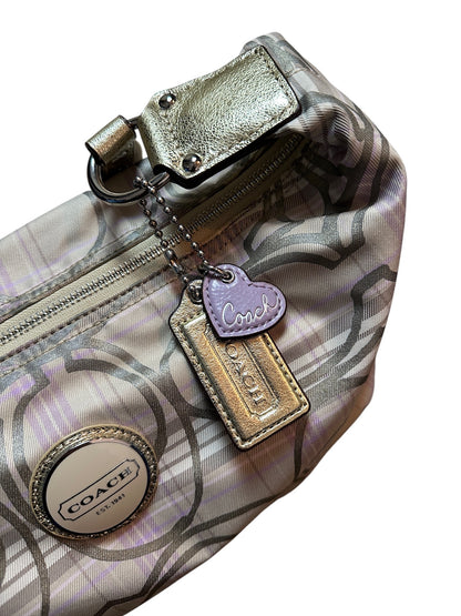 COACH Signature Plate Schulter Tasche Muster mit Charms