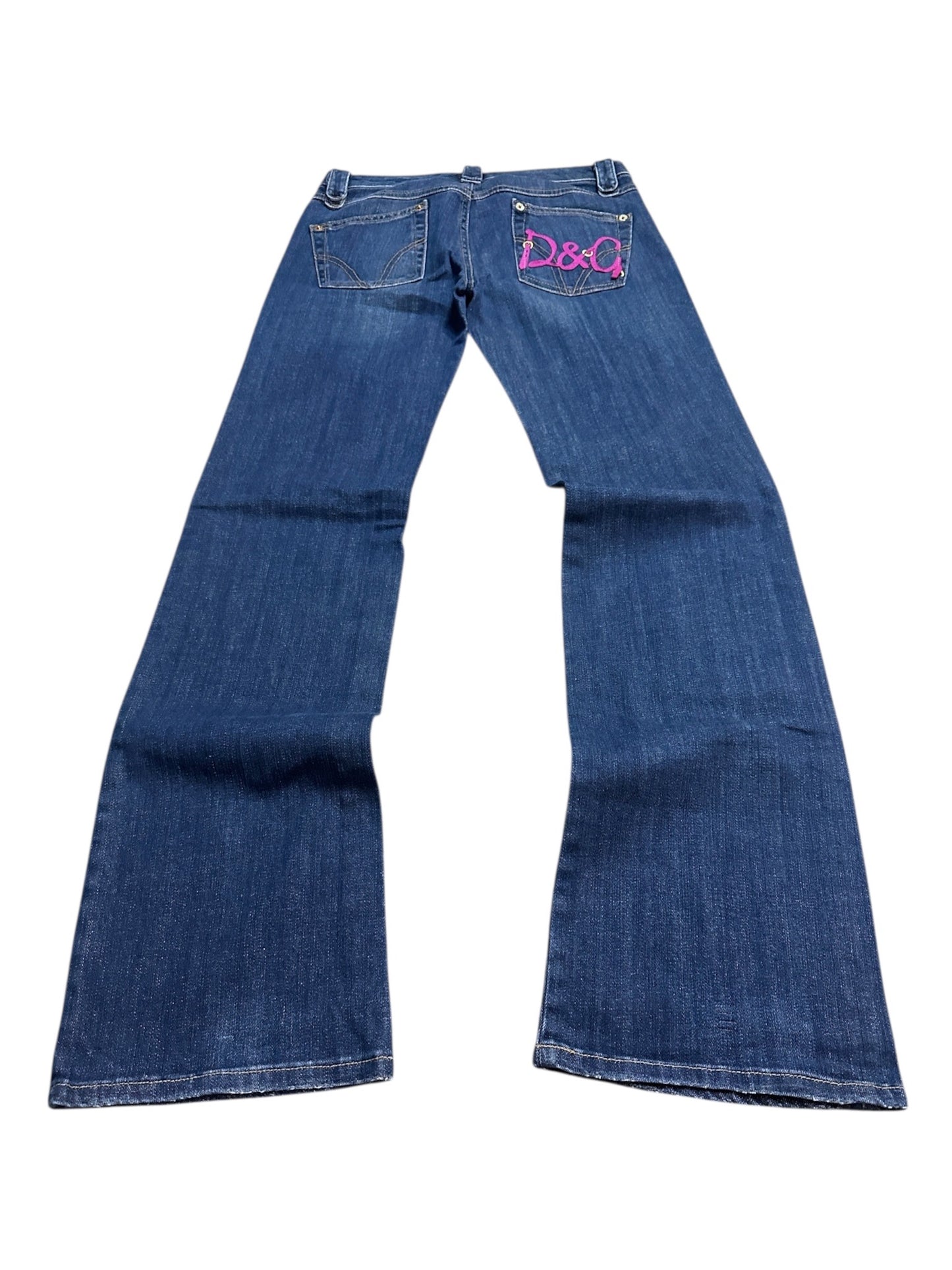 Dolce & Gabbana Flared Jeans Denim Backprint Hose 28
