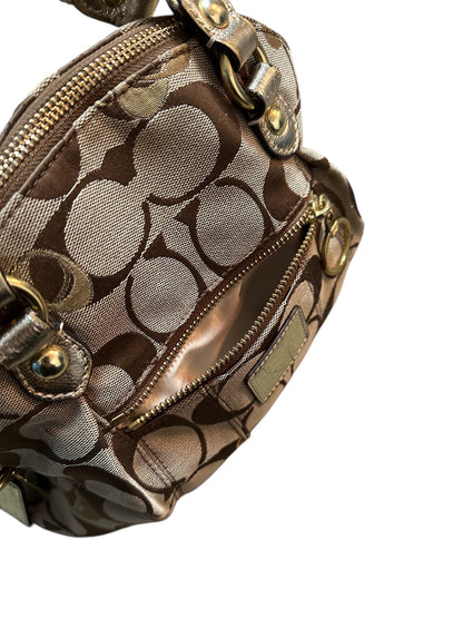 COACH Signature Metallic Monogram Zoe Satchel Handtasche