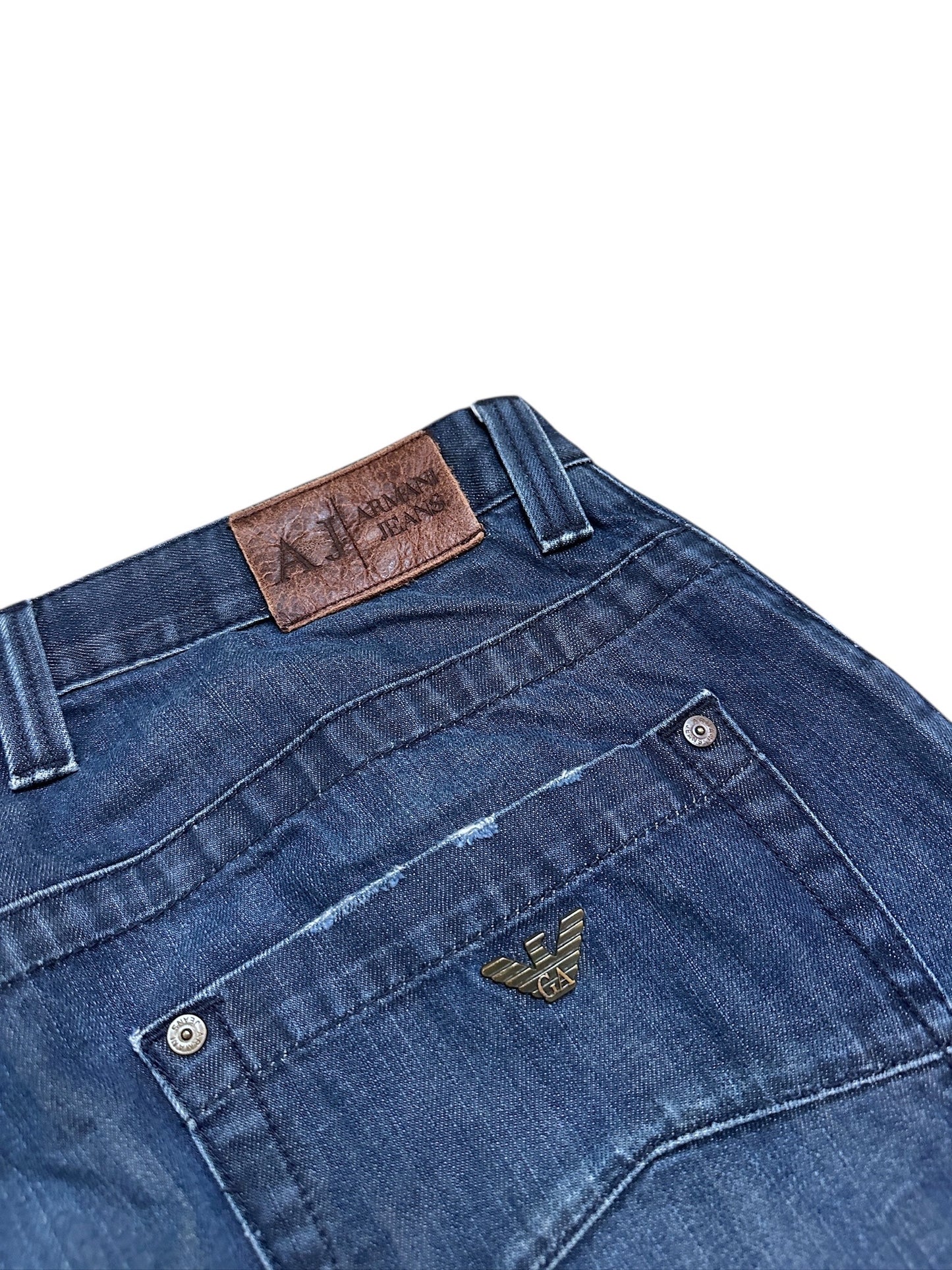 Armani Jeans Hose Baggy Raw Denim Blau Adler 34