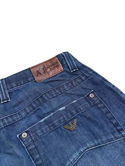 Armani Jeans Hose Baggy Raw Denim Blau Adler 34