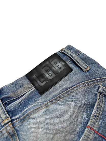 Le Grand Bleu (LGB) Jeans Japan Destroyed Visual Kei Avantgarde Denim Jeans 28