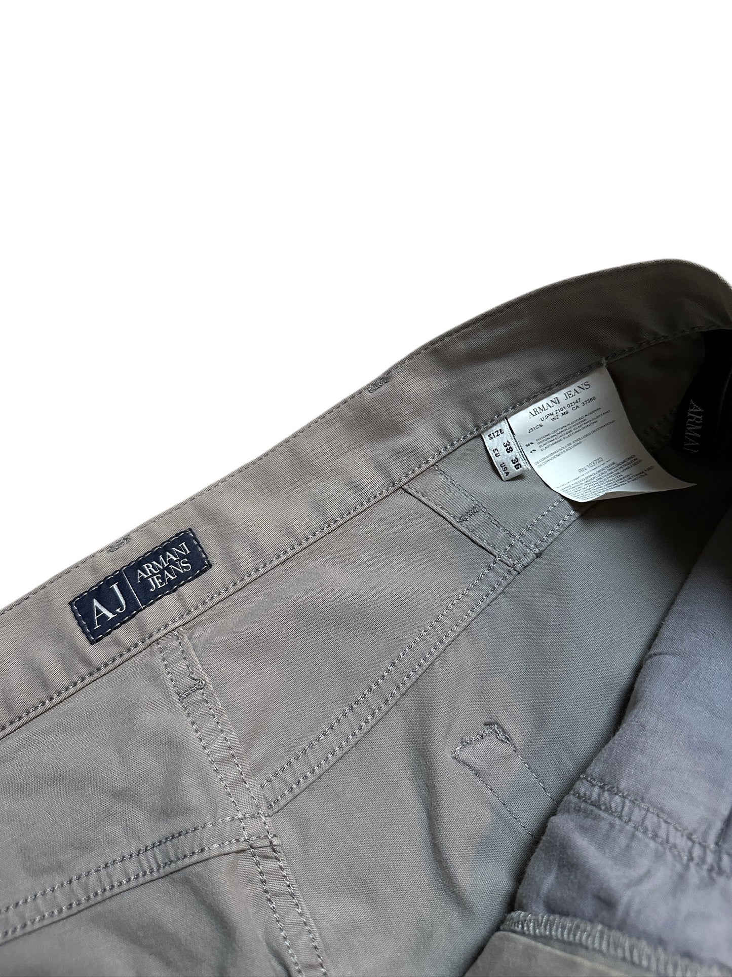 Armani Jeans Vintage Baggy Beige Hose Logo Größe 38