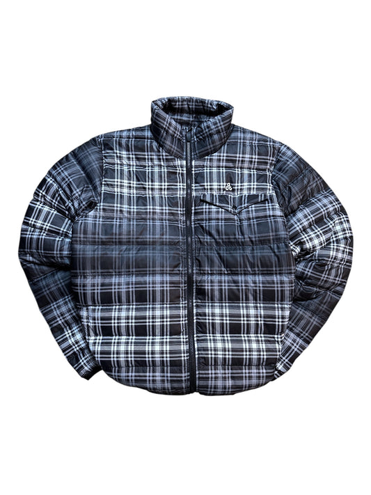 Nike ACG Karierte Vintage 800 Daunenjacke Winterjacke Schwarz M