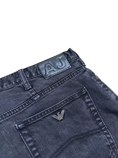 Armani Jeans Baggy Vintage Schwarz Hose Adler Größe 38