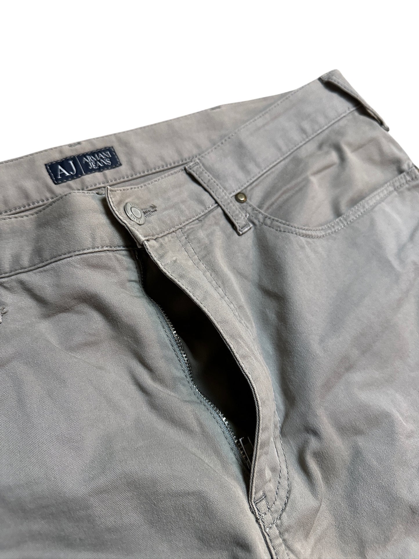 Armani Jeans Vintage Baggy Beige Hose Logo Größe 38