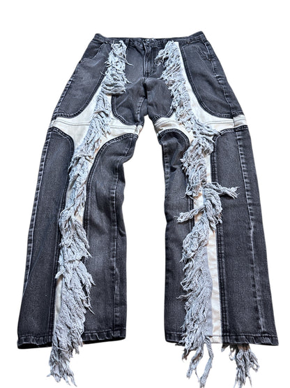 Thug Club Fringe Denim Baggy Jeans Ivory 2023 Collection Gr. 3