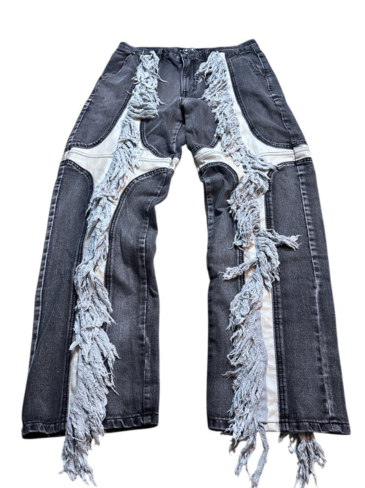 Thug Club Fringe Denim Baggy Jeans Ivory 2023 Collection Gr. 3
