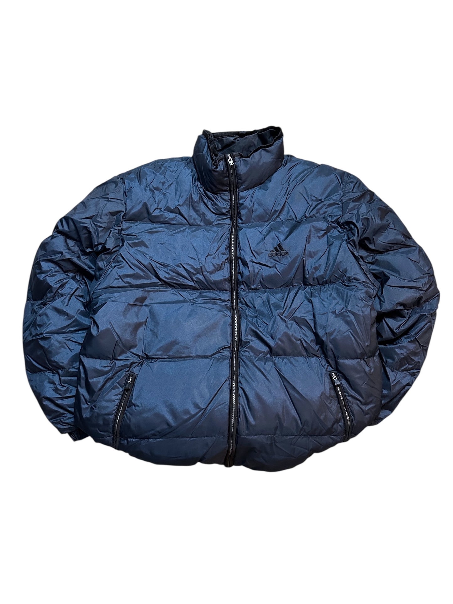 Adidas Vintage Puffer Jacke Winterjacke Warm 90s Chrome Blau L