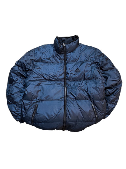 Adidas Vintage Puffer Jacke Winterjacke Warm 90s Chrome Blau L