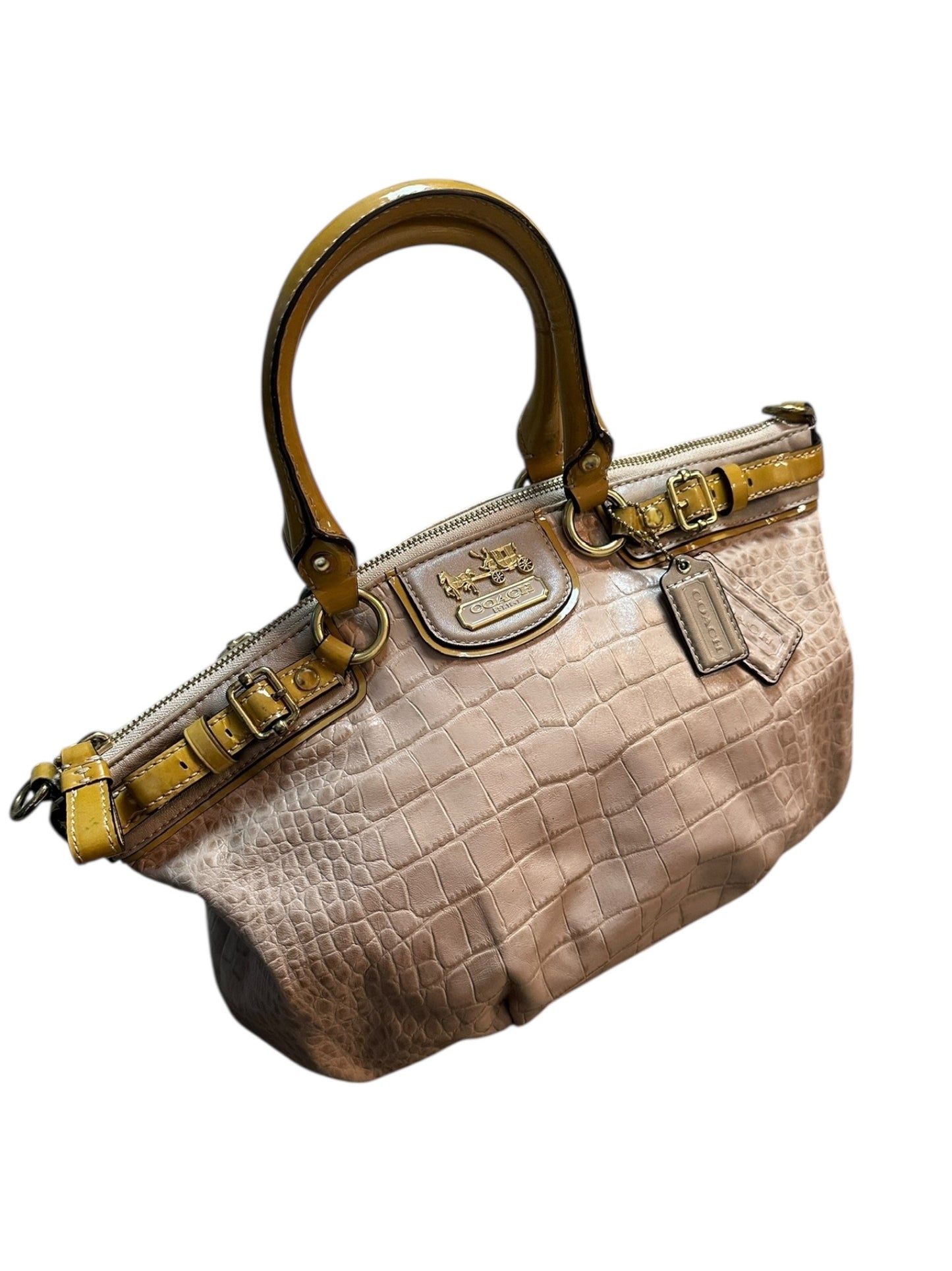 COACH Kristin Croc Satchel Embossed Bag Handtasche mit Charms