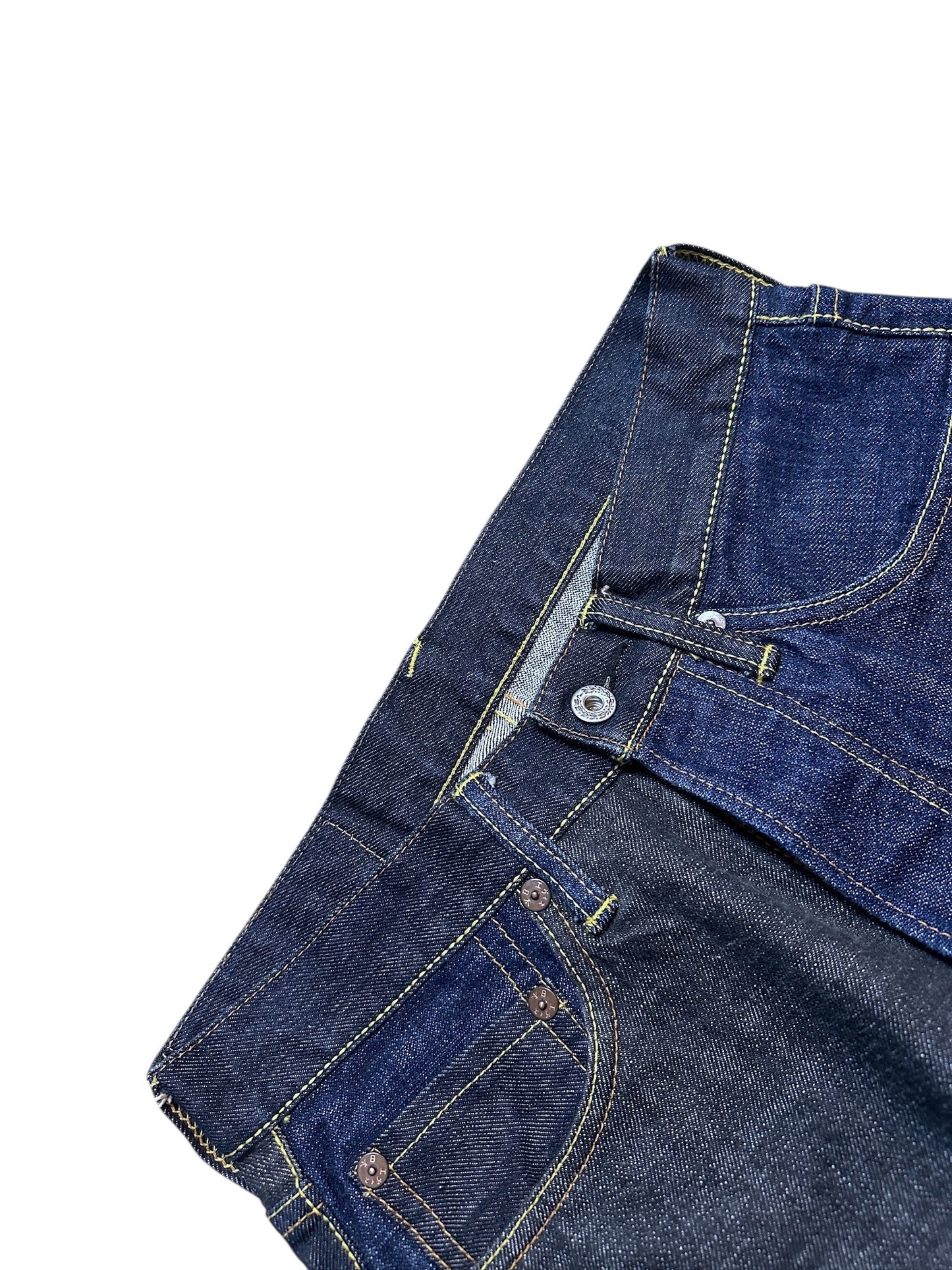 Evisu Jeans 2001 Genes Paris Raw Denim Two Toned Backprint 29