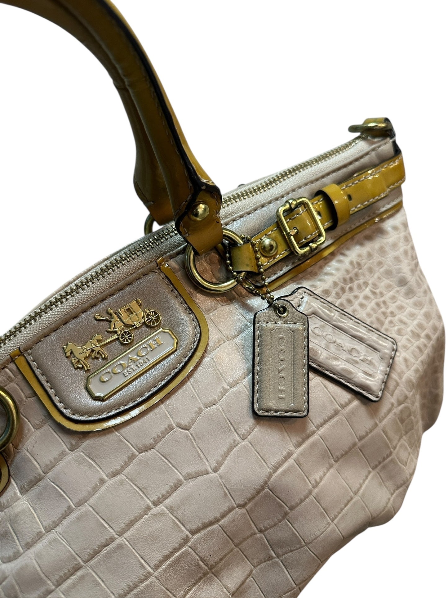 COACH Kristin Croc Satchel Embossed Bag Handtasche mit Charms