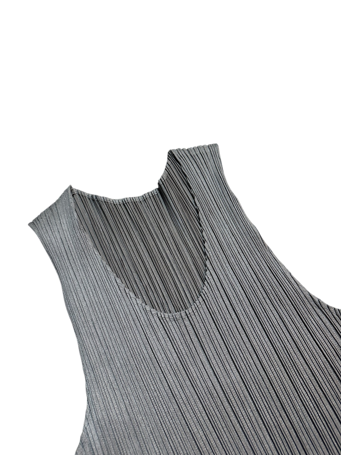 Issey Miyake Pleats Please Pleated Top Stretch Grau Gr. 3