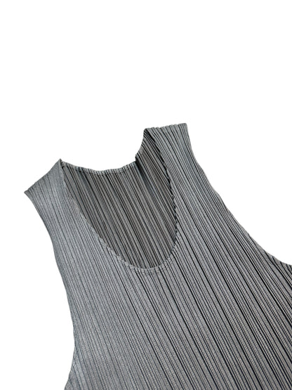 Issey Miyake Pleats Please Pleated Top Stretch Grau Gr. 3