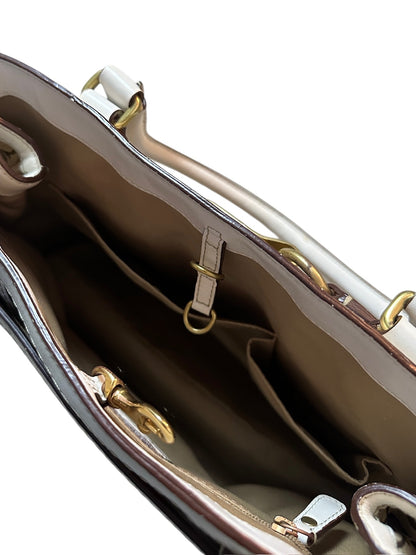 COACH Signature Canvas Tote Bag Weiß Leather Trim