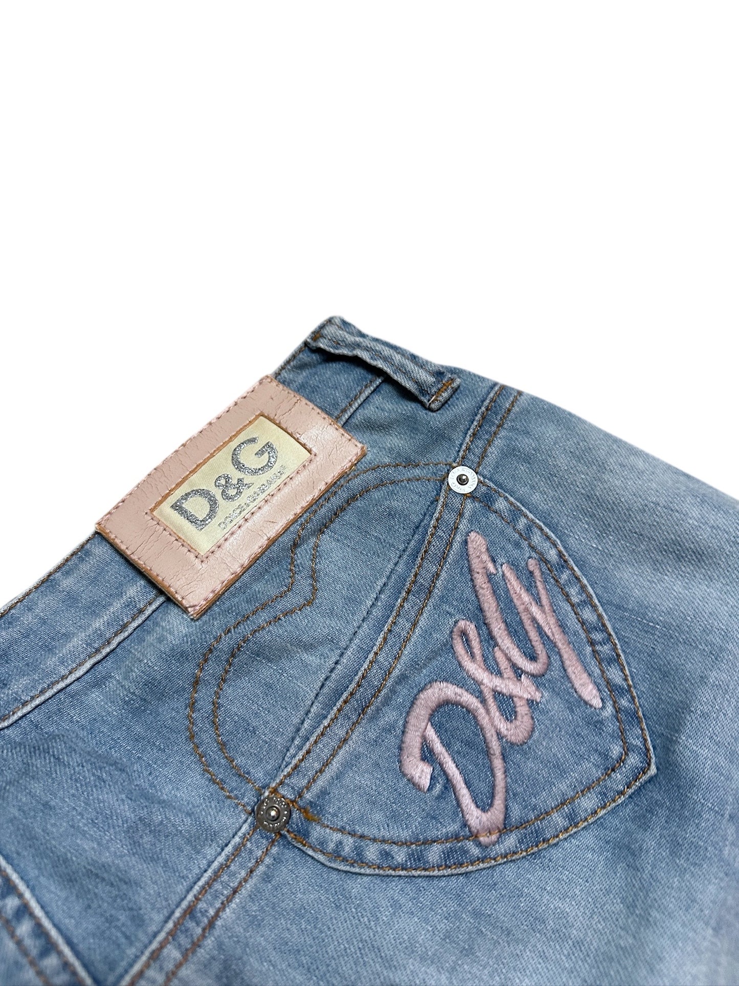 Dolce & Gabbana Flared Herz Backprint Jeans 28