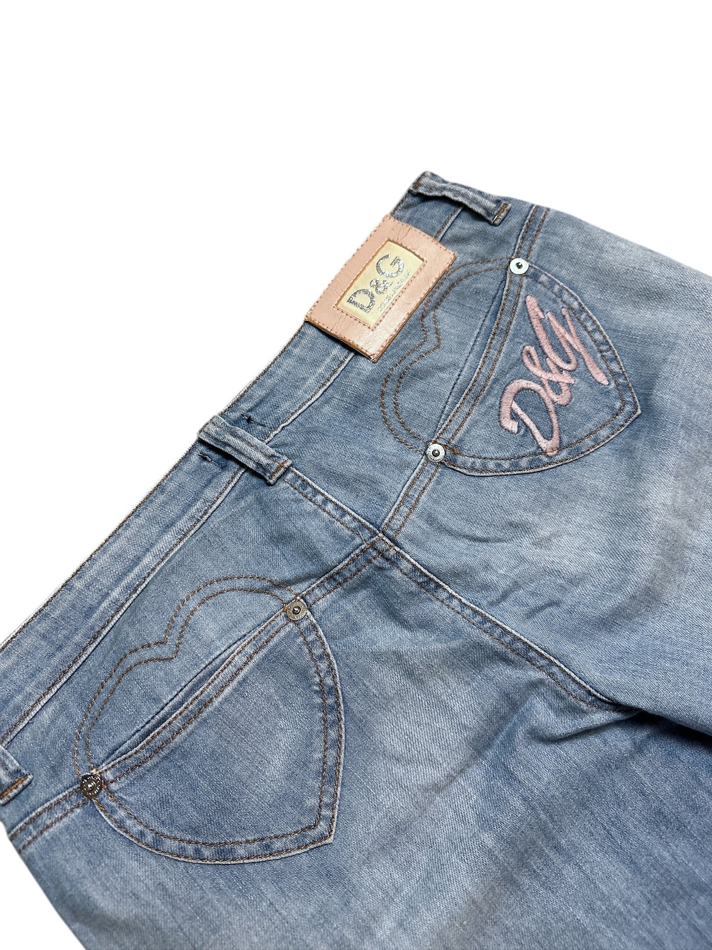 Dolce & Gabbana Flared Herz Backprint Jeans 28