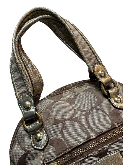 COACH Signature Metallic Monogram Zoe Satchel Handtasche