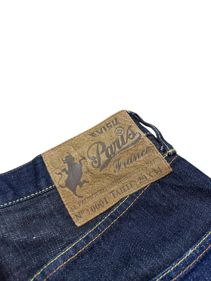 Evisu Jeans 2001 Genes Paris Raw Denim Two Toned Backprint 29
