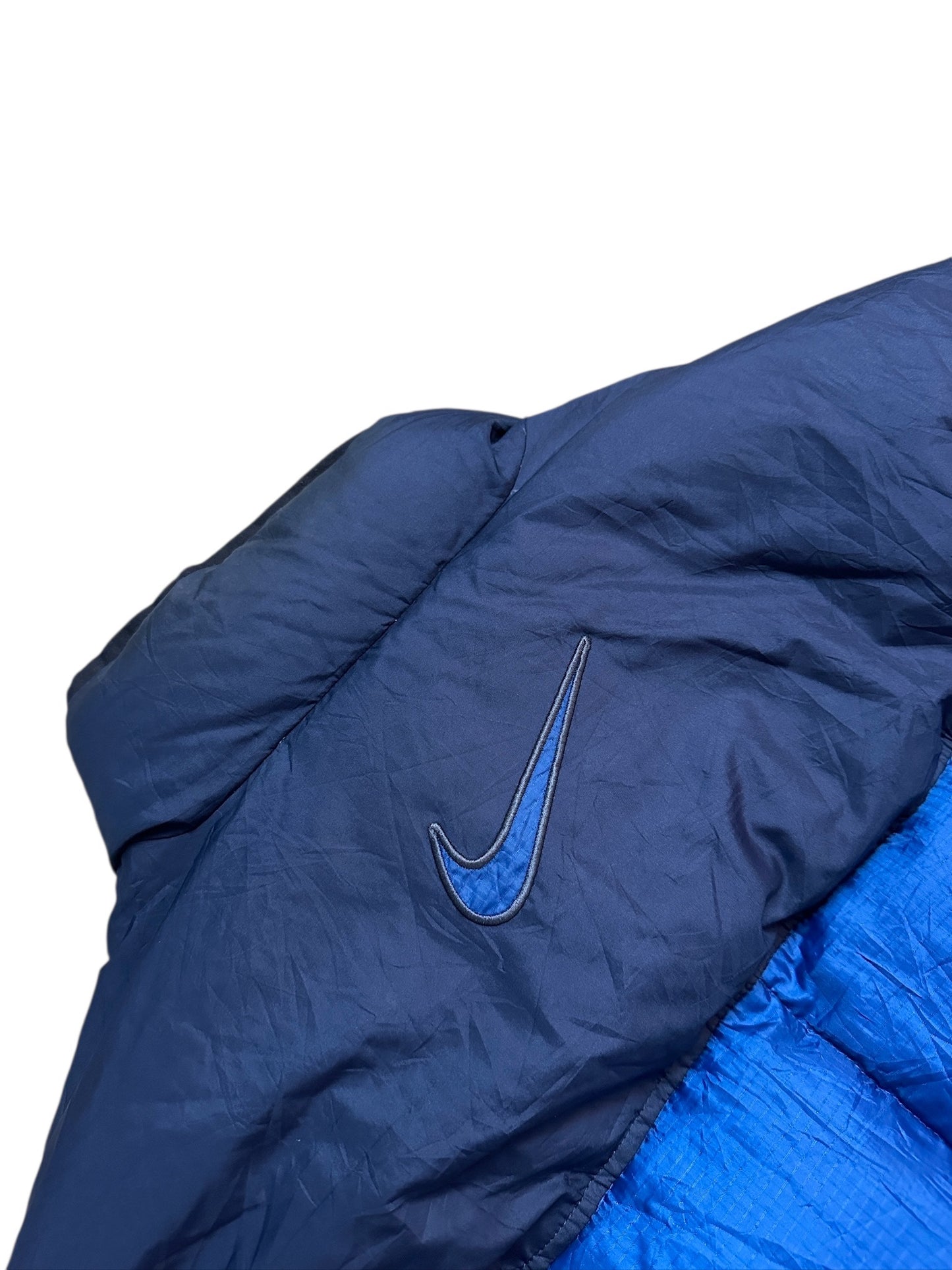 Nike Daunenjacke Puffer Warme Vintage Winterjacke Blau Größe M