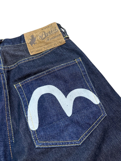 Evisu Jeans 2001 Genes Paris Raw Denim Two Toned Backprint 29