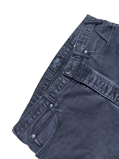 Armani Jeans Baggy Vintage Schwarz Hose Adler Größe 38