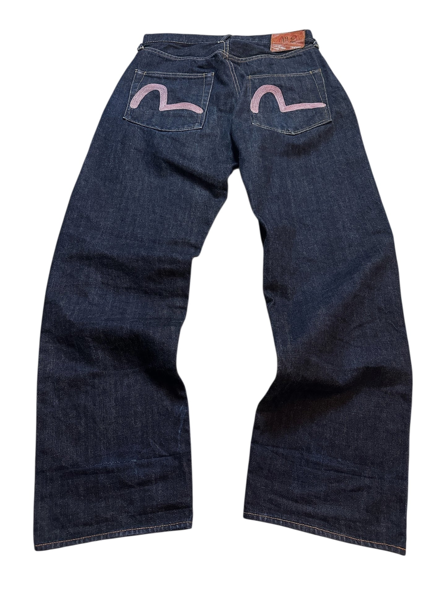 Evisu Jeans No. 2 Hose Raw Baggy Denim  2001 Backprint 34