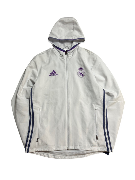 Adidas Vintage Real Madrid Trackjacket Trainingsjacke Sport Logo Weiß Lila XL