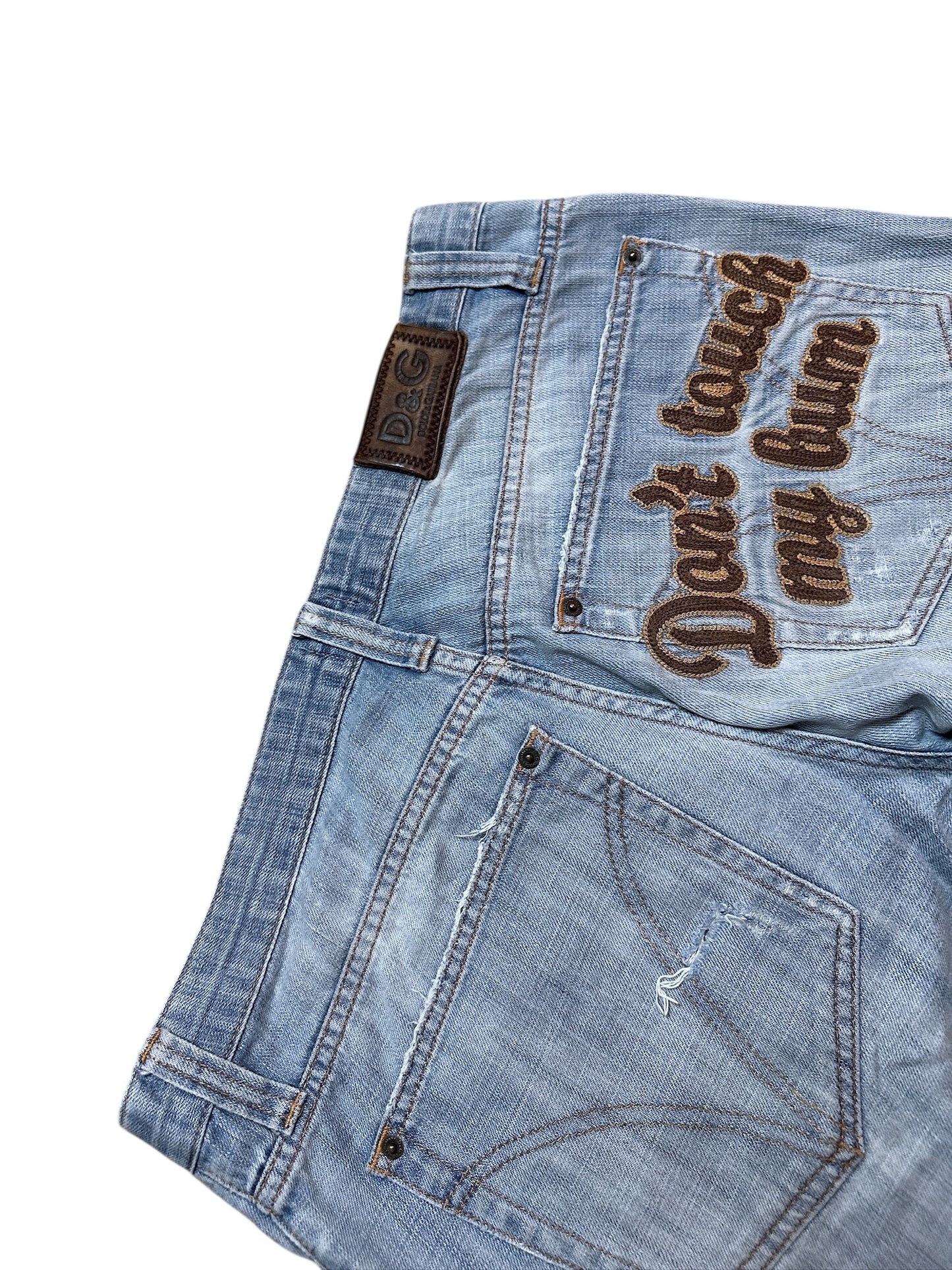 Dolce & Gabbana Don‘t Touch My Bum Denim Ripped Jeans Größe 35