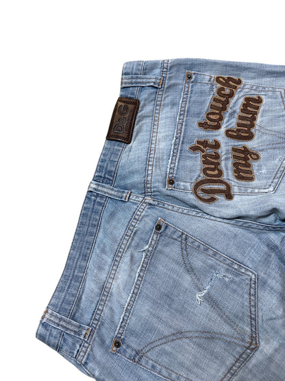 Dolce & Gabbana Don‘t Touch My Bum Denim Ripped Jeans Größe 35