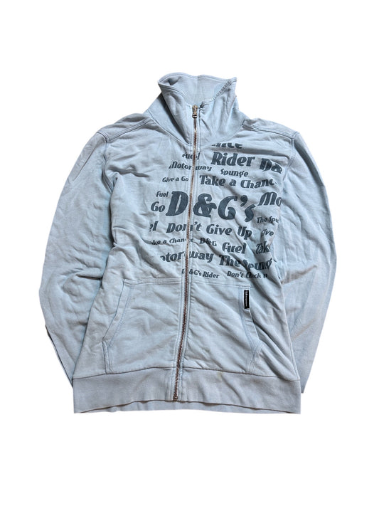 Dolce & Gabbana Babyblau Slim Fit Langarm Jacke Strickjacke Blau L