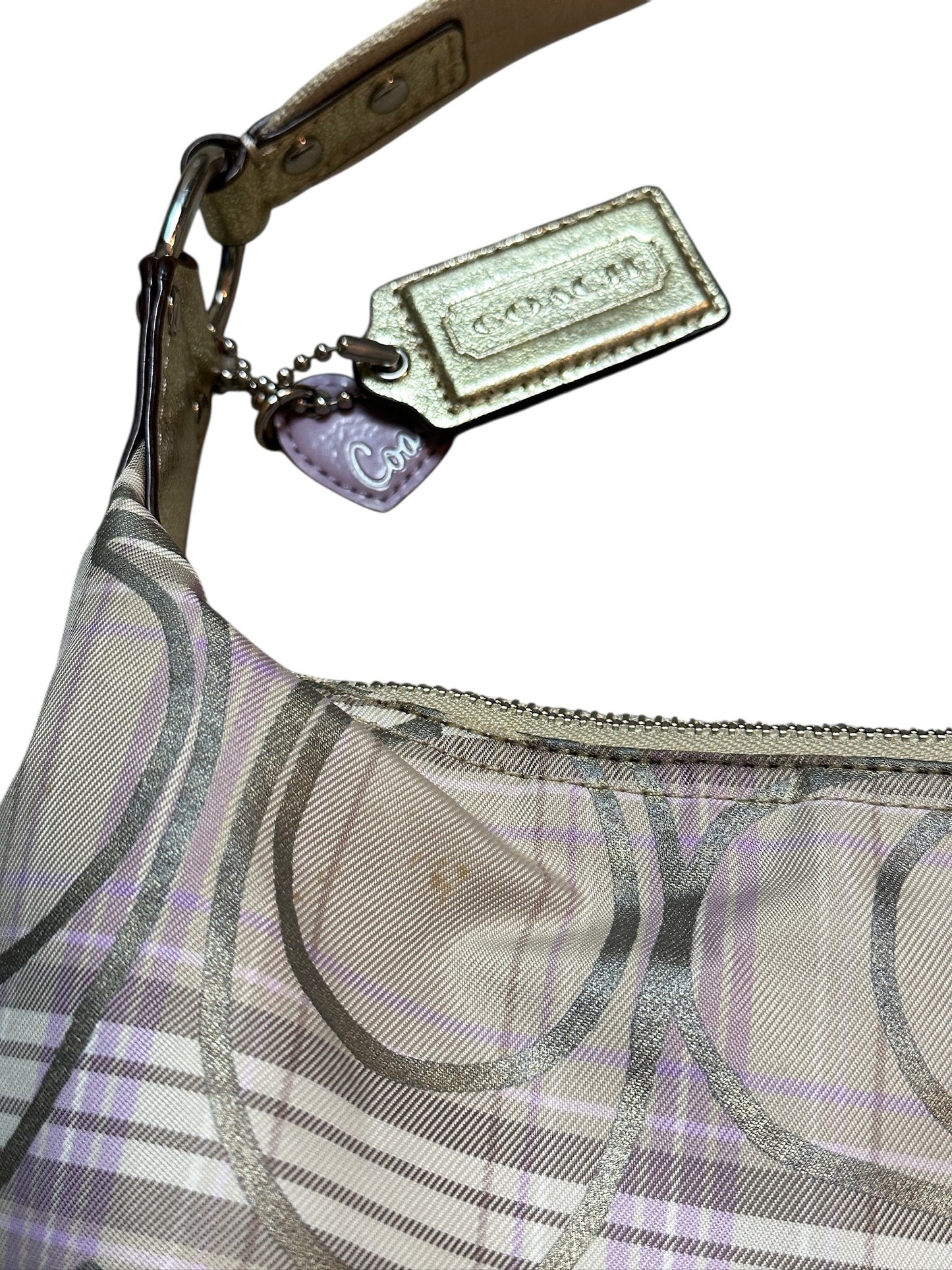 COACH Signature Plate Schulter Tasche Muster mit Charms