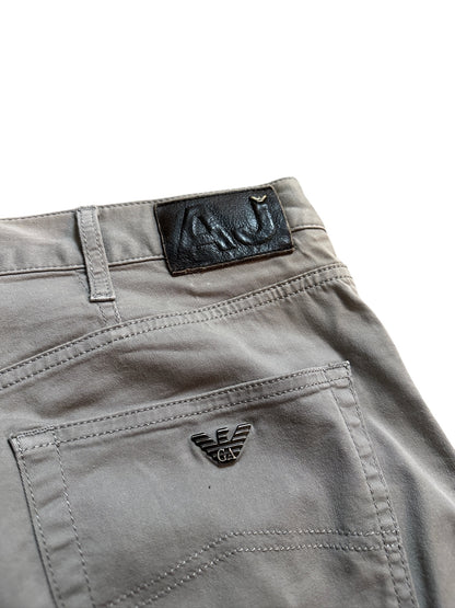 Armani Jeans Vintage Baggy Beige Hose Logo Größe 38