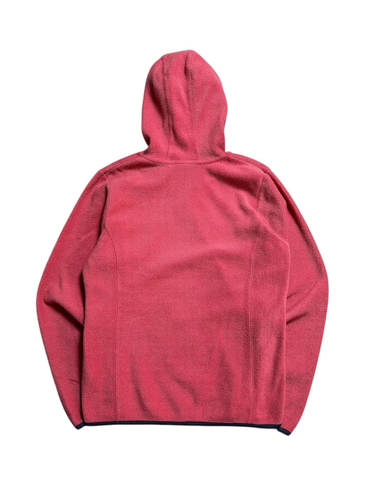 Nike Vintage Fleece Hoodie Kapuzenpullover 1/4 Zip Coral Pink Red Small Swoosh S