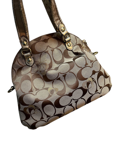 COACH Signature Metallic Monogram Zoe Satchel Handtasche