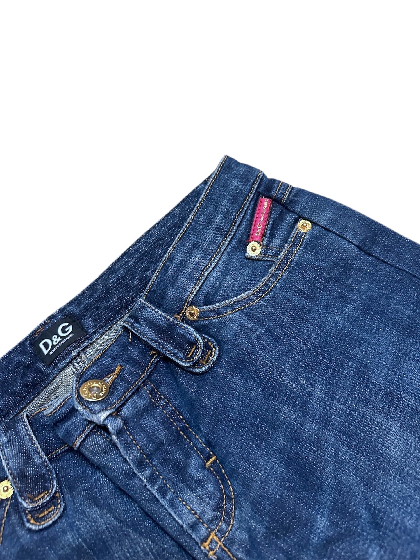 Dolce & Gabbana Flared Jeans Denim Backprint Hose 28