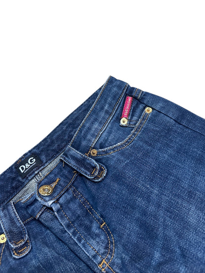 Dolce & Gabbana Flared Jeans Denim Backprint Hose 28