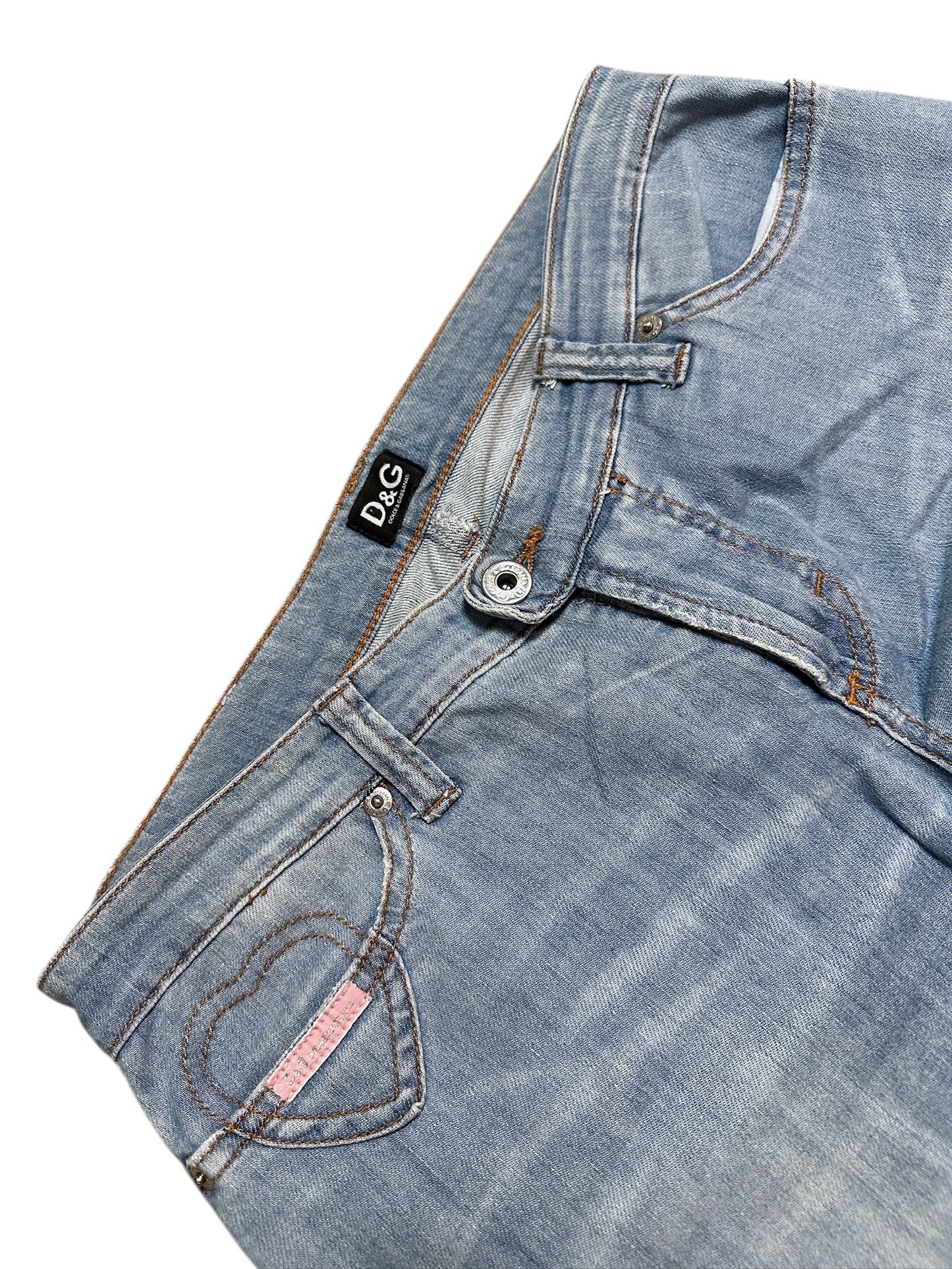 Dolce & Gabbana Flared Herz Backprint Jeans 28