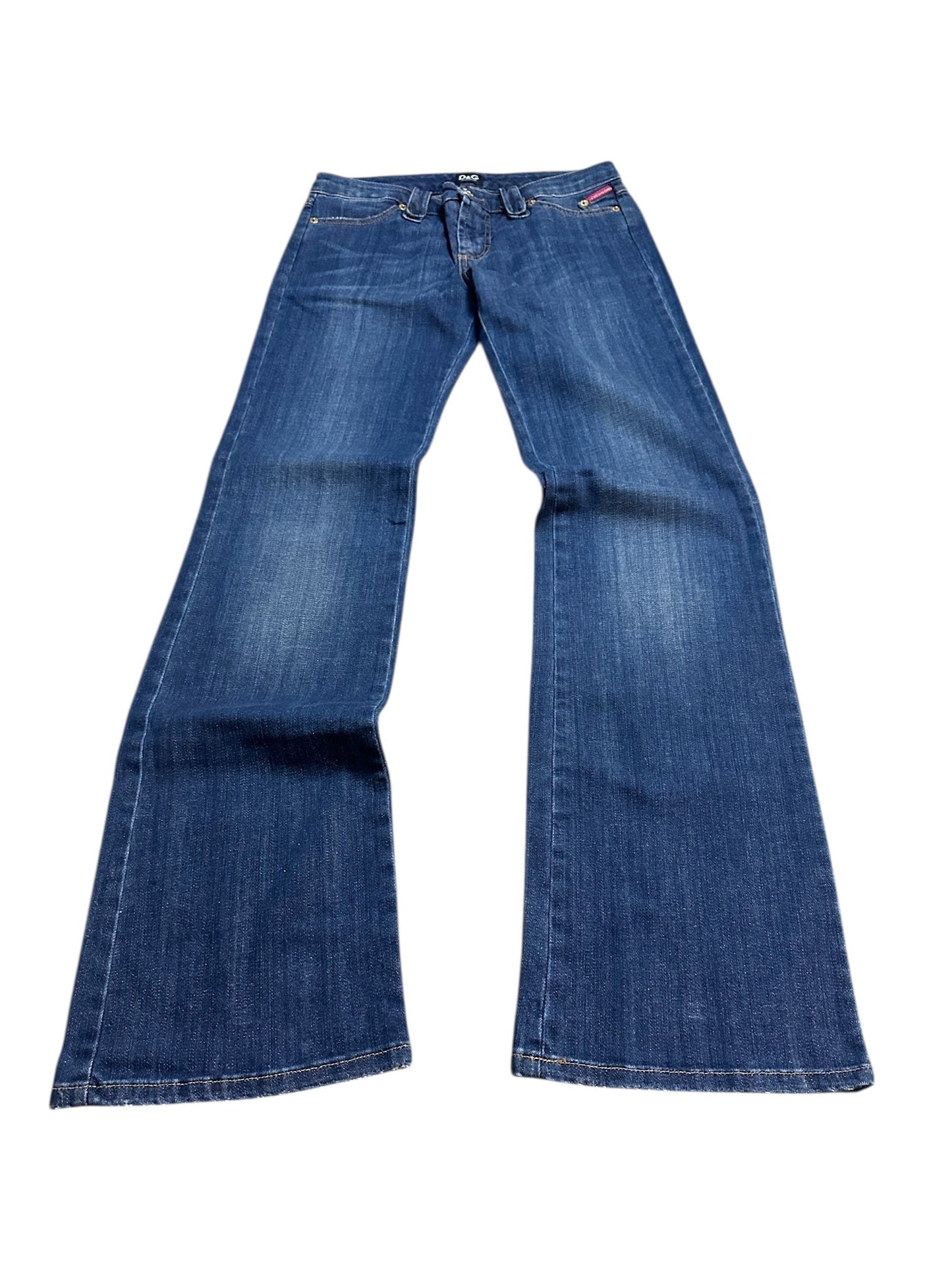 Dolce & Gabbana Flared Jeans Denim Backprint Hose 28