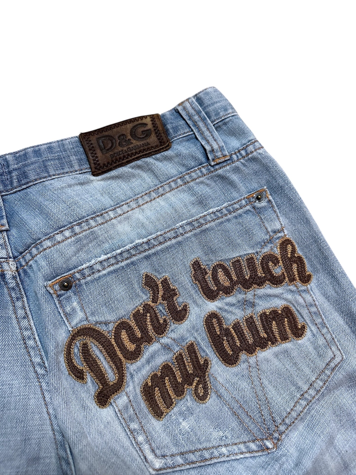 Dolce & Gabbana Don‘t Touch My Bum Denim Ripped Jeans Größe 35