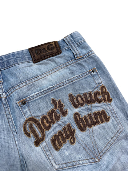 Dolce & Gabbana Don‘t Touch My Bum Denim Ripped Jeans Größe 35