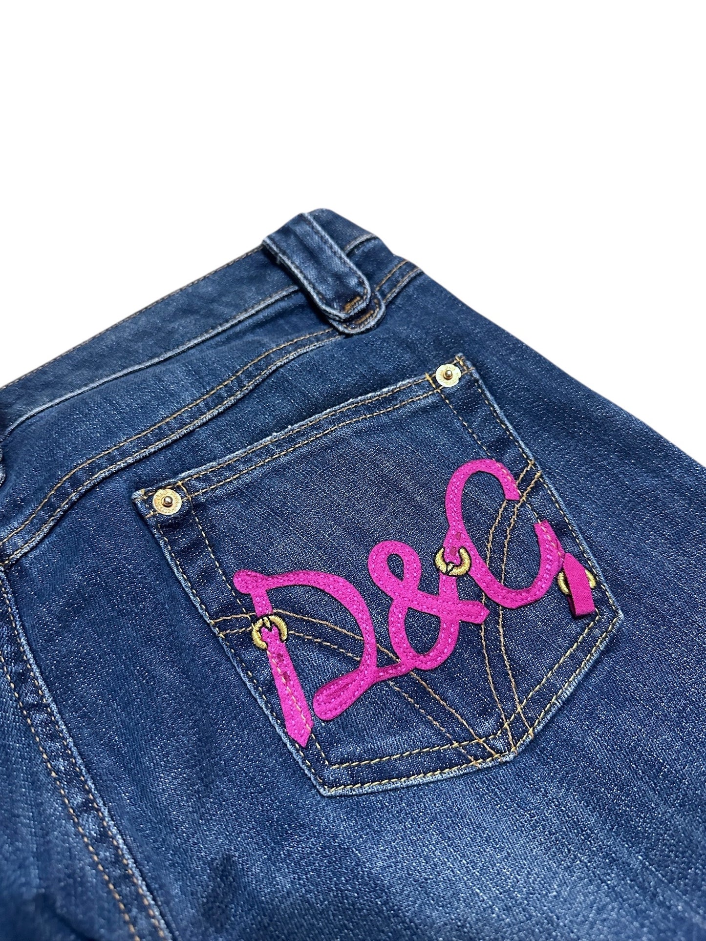 Dolce & Gabbana Flared Jeans Denim Backprint Hose 28