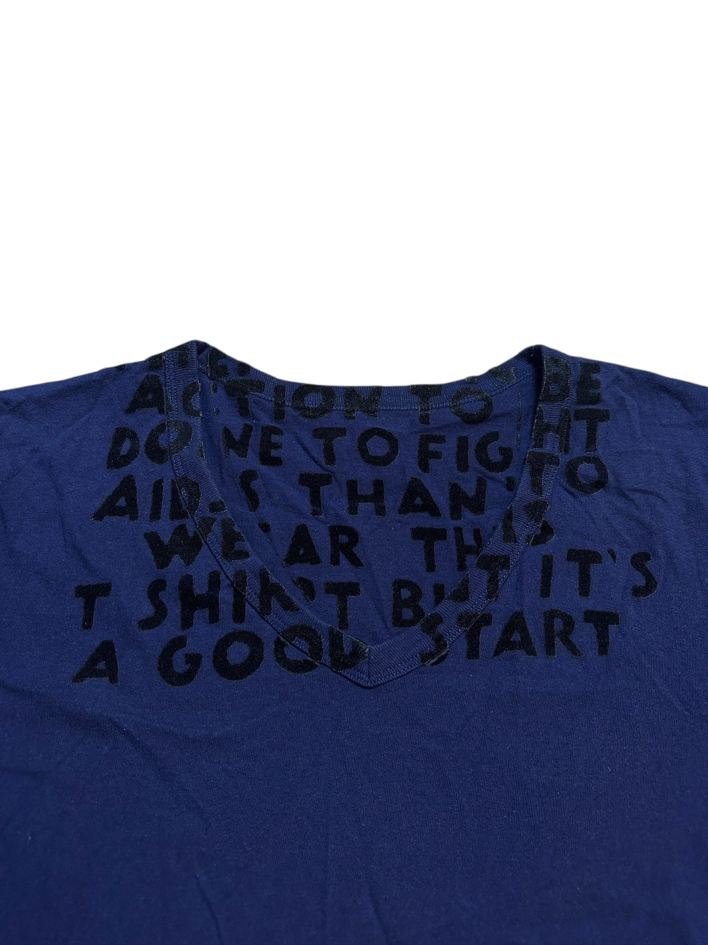 Maison Martin Margiela Charity T-Shirt V-Neck 2010 Print L