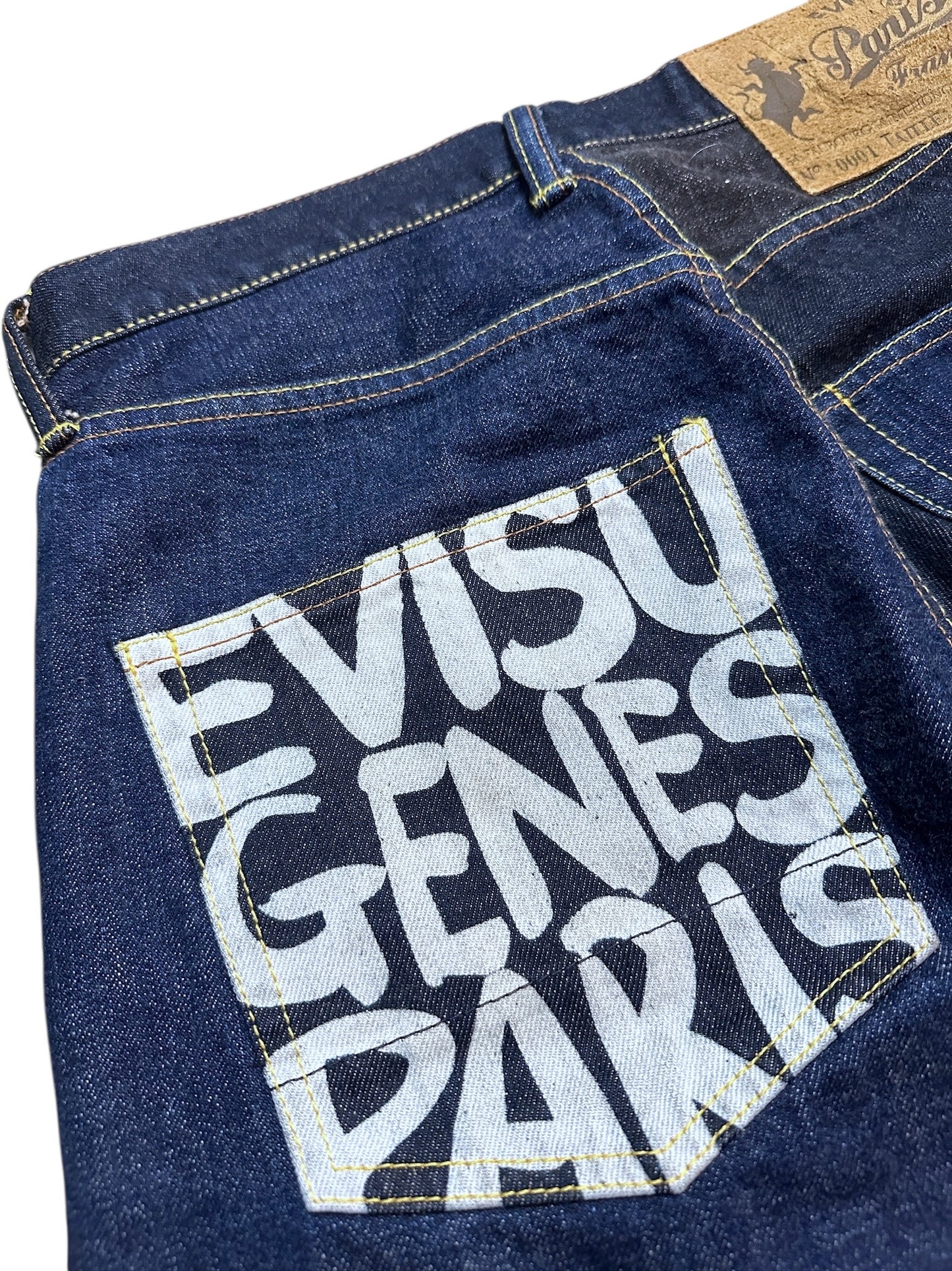Evisu Jeans 2001 Genes Paris Raw Denim Two Toned Backprint 29