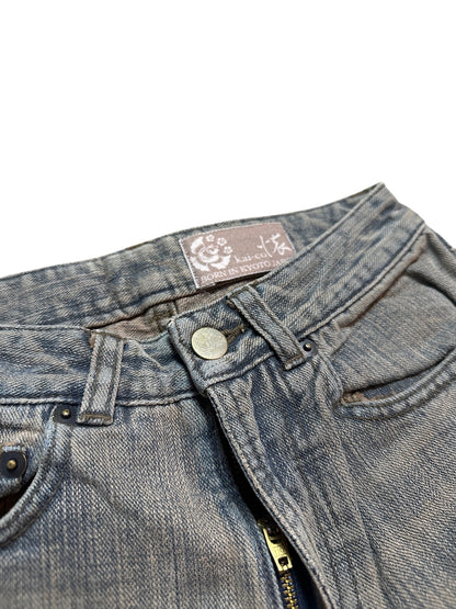 Kai-eu Japan Bootcut Jeans Floral Print Vintage Kyoto Denim XS