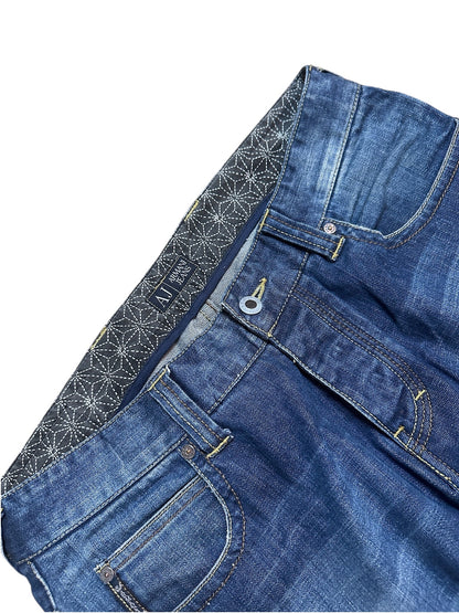 Armani Jeans Washed Denim Hose 32